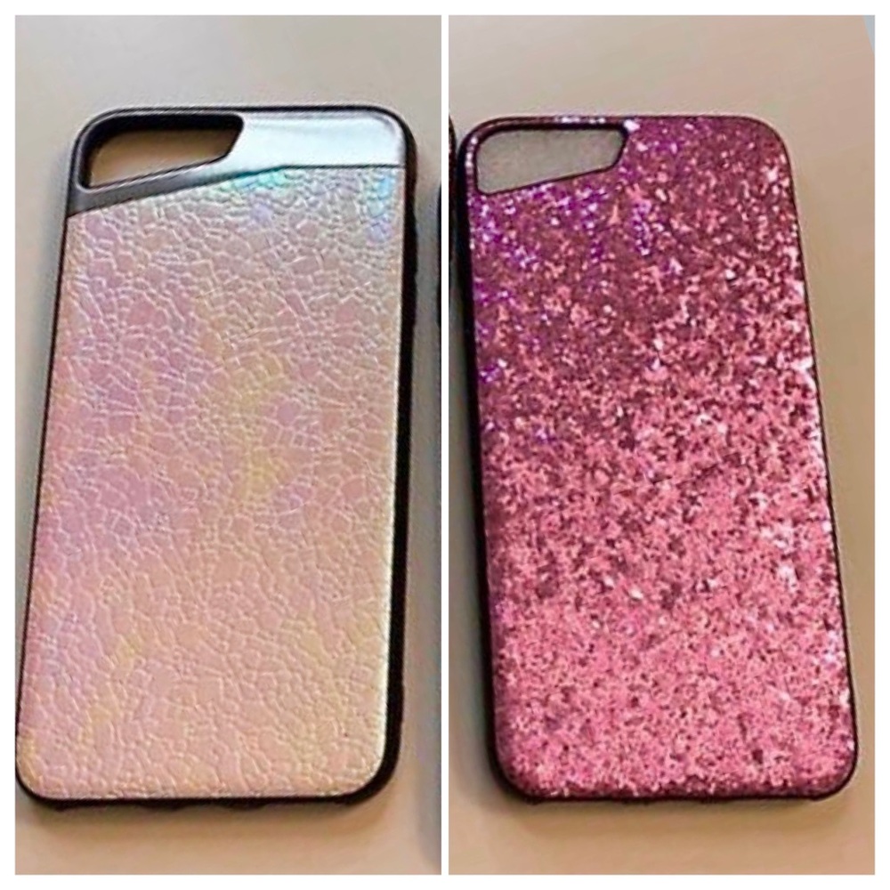 iPhone 8 Plus pink glitter magnetic cases bundle